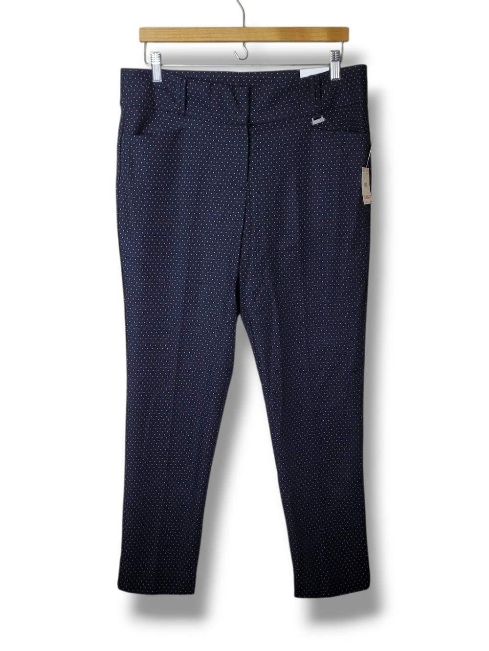 NWT Anne Klein Black Pin-Dot Trouser Pants Size 10